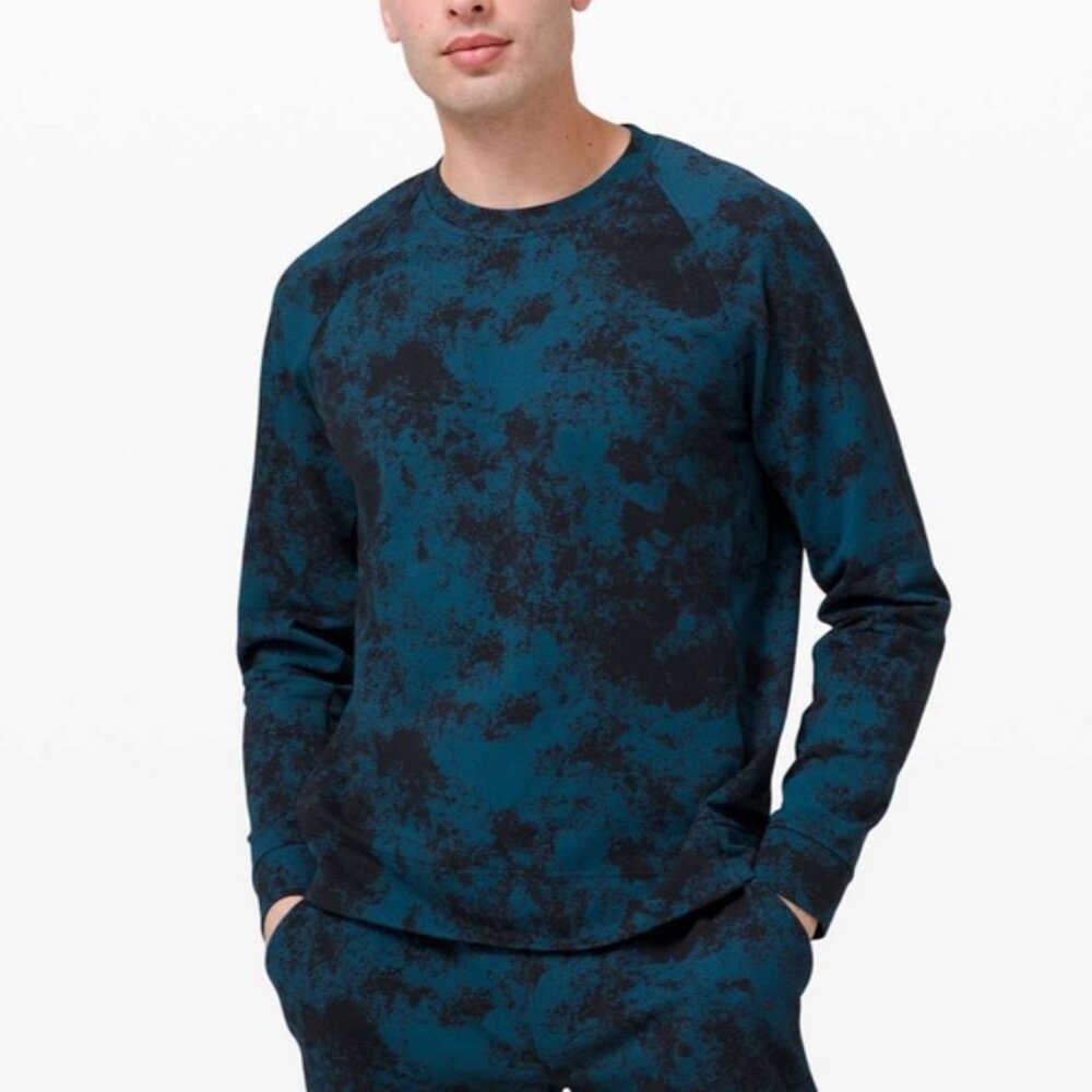 Lululemon Men’s City Sweat Crew Sweatshirt Astral Navy Blue Borealis